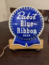 Old Vintage Pabst Blue Ribbon Beer Lighted Sign 1940's 1950's Bar Tavern Rare picture