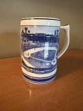 Handmade Delft Blue Ceramic Boston Fenway Park Mug Cup 5 Inch (Unused) picture