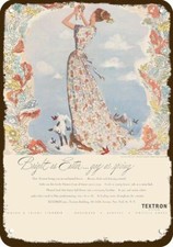 1948 TEXTRON HOSTESS COAT ART Vintage Look REPLICA METAL SIGN - GAY AS SPRING picture