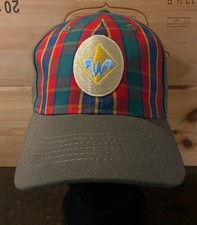 Official BSA Cub Scout Webelos Hat Cap Olive Green Red Plaid Size S/M Youth NWOT picture