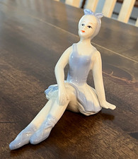 Vintage Blue And White Porcelain Ballerina 4x5 in. picture