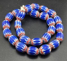 Vintage Venetian Chevron Trade Beads 17mm Beautiful string picture