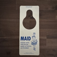 Vintage Reversible Maid Service Do Not Disturb Sign American Hotel Register Co  picture