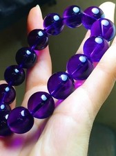 14mm Natural Amethyst Quartz Purple Uruguay Round Beads Woman Man Bracelet AAAA picture