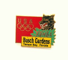 1990s USA Olympic Team Kumba Busch Gardens Tampa Bay Florida Pin NOS New picture