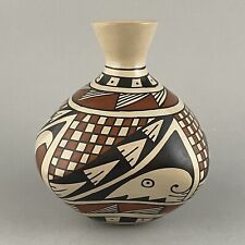 Vintage Mata Ortiz Pottery Vase Signed Oscar Ortiz Polychrome Vessel 5.25