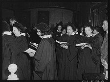 Photo:Female Graduation Choir Ceremony 1930s Women in Academic Robes picture
