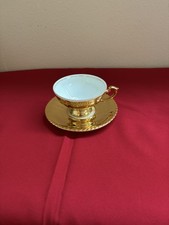 vintage RW Bavaria gold-gilded porcelain demitasse teacup and saucer picture