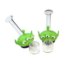2pcs Alien Smoking Pipes w/Glass Bowl Hand Glass Pipe Collectible Tobacco Hookah picture