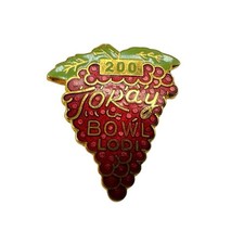 Vintage Lodi, CA TOKAY BOWL 200 High Score Award Pin Bowling Alley Grapes Retro picture