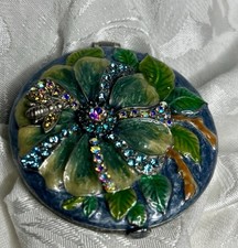 Vintage Mirror Compact Enamel And Stones. A Stunning Compact people Notice.  picture