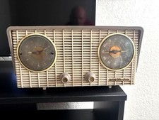 VTG 1955 RCA Victor 7-C-6N Dreamer Clock Radio Ivory -Parts Only- Golden Throat picture