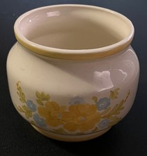 Vintage 1981 Ceramic Hand-painted Floral Pot Vase USA for FTD picture