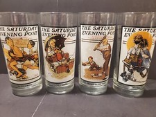 Arby's Summer Scenes Collection Saturday Evening Post Drinking Glass Set 1987 picture