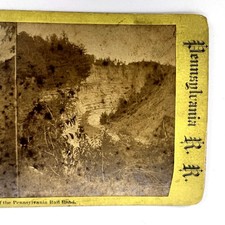 Pennsylvania Rail Road Stereoview View Near Portage PA Antique Stereocard PRR picture