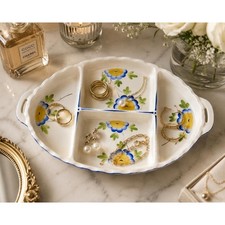 Royal Trico Japan Ceramic Relish Tray 5 Section Floral Serving Dish jewelry tray picture
