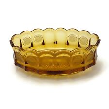 Fostoria Amber Liberty Bell And Washington Coin 1886 Scalloped Edge Oval Dish picture