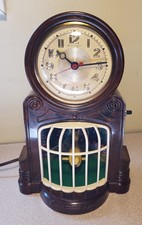 Mastercrafters 335 Swinging Bird Clock Brown Finish Fully Restored picture