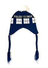 DOCTOR WHO BBB LICENSED TARDIS LAPLANDER KNIT STOCKING CAP/HAT WITH PIGTAILS picture