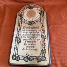 Vintage God Grant Me... Plaque Sign Wooden 18