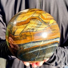 5.48LB Natural Tiger's eye stone quartz Sphere crystal ball rock Healing picture