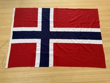 Vintage Norway Flag Oslo Flaggfabrikk Suprem 150 Norwegian Sewn Nordic Cross picture