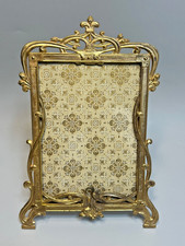 19c.Art Nouveau Photograph Portrait Cabinet Photo Gilt Brass Ornate Desk Frame picture