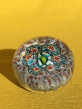 Vintage Miniature Art Glass Millefiori Paperweight Polished Base 1.5” picture