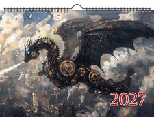 2027 Wall Calendar ~ Skybound Dragons: Mechanical and Traditional Dragons picture