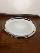 Kromex Vintage MCM Round Chrome Plated Tray With Handles Looks Unused picture