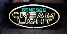 Vintage 1984 Genesee Cream Ale Beer Faux Neon Light Up Sign Display 24