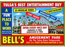 Vintage Bell's Amusement Park Ad Magnet - Tulsa Oklahoma picture