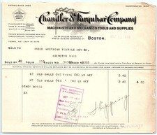 1919 Chandler & Farquhar Billhead - Tools & Supplies picture