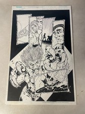 THE HAUNTED GRAY MATTERS #1 original comic art  STUNNING SPLASH KAT TRANSFORMS picture