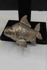 Vintage Articulated Fish Figurine Silver Filled Mixed Metal Carp Koi 3 Inch picture