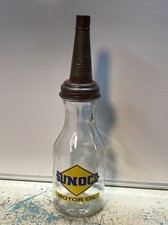 Sunoco Motor Oil Bottle Spout Cap Glass Vintage Style Gas Station picture