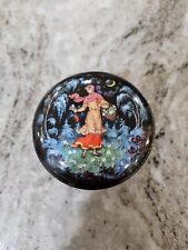 Vtg Handpainted Russian Musical Trinket Box picture