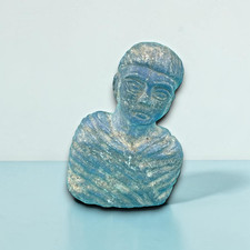 Ancient Near Eastern Lapis Lazuli Bust of a Draped Figure | Rare Art Collectible picture