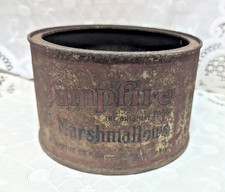 CAMPFIRE MARSHMALLOWS RARE HTF Original Vintage Tin 12Oz Rustic Farmhouse Decor picture