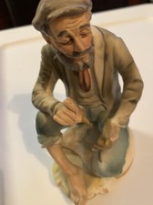 Vtg Rare Arnart 5th Ave Handpainted Porcelain Figurine Man Holding Paintbrush picture