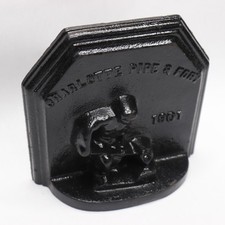 Charlotte Pipe & Foundry Vintage Commemorative Bookends Cast Iron 112516434852 picture