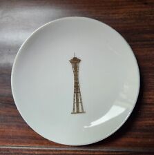 Vintage 1962 Seattle Worlds Fair Mini Plate Space Needle White Ceramic 4