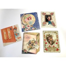 5 Vintage Valentine's Day cards- vintage Valentine's Day decor picture