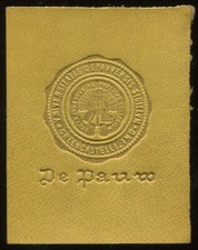 1912 L20 Leather College Seals - DePauw University picture