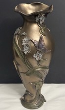 Summit Collection “Past Times” Floral Butterfly Leaves Design Decorative Vase picture