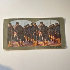 Fall In Japanese Reserves Ready To Advance Antique Stereoview Card 5H6-3 picture