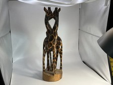 Kenyan Hand carved Pair Of Giraffes picture
