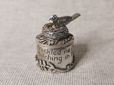 Miniature Pewter, Bird On Nest, Trinket Box picture