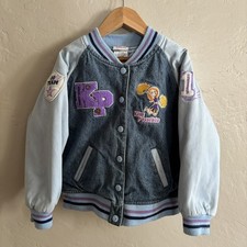 VINTAGE KIM POSSIBLE Girls Denim Varsity Bomber Jacket Kid Small 6/6x Disney Y2K picture