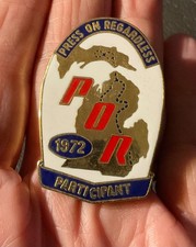 VTG 1972 Fia International Rally Press On Regardless official metal pin 2 - POR picture